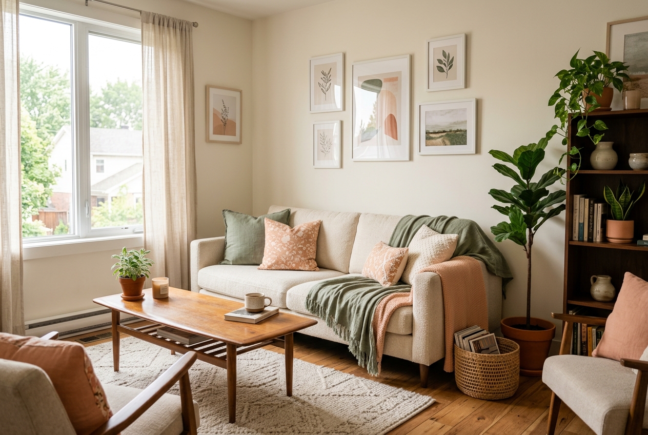Beautifully decorated small rental apartment with personal touches